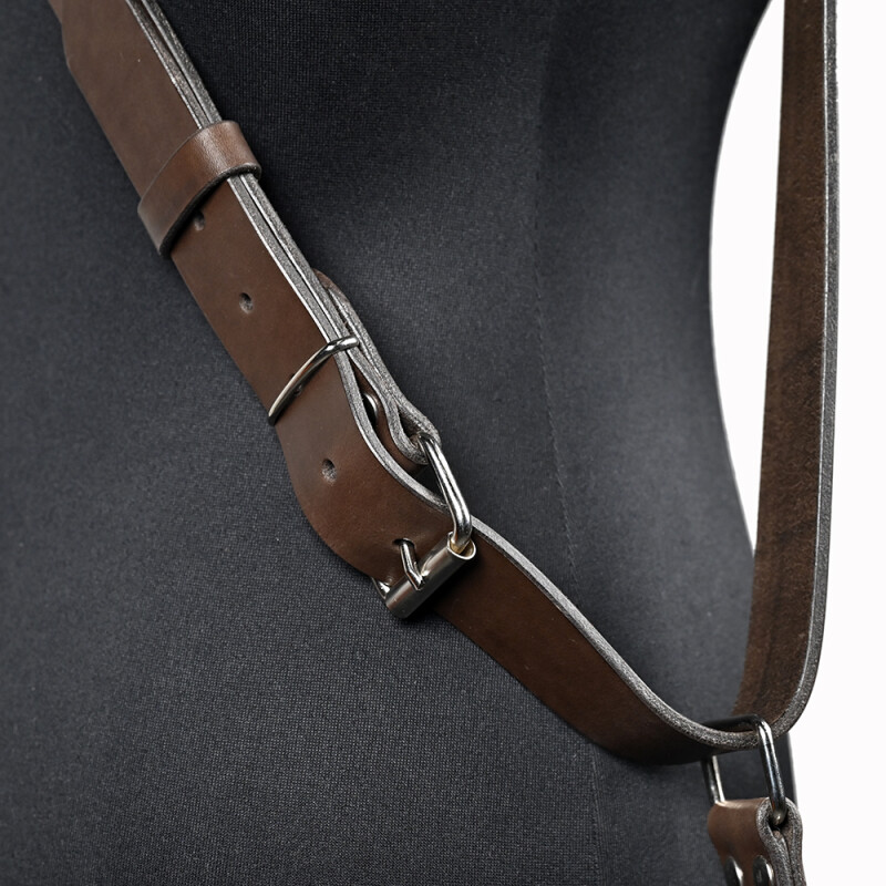 Fotokvant STL-05 ремень кожаный для двух камер цвет шоколад