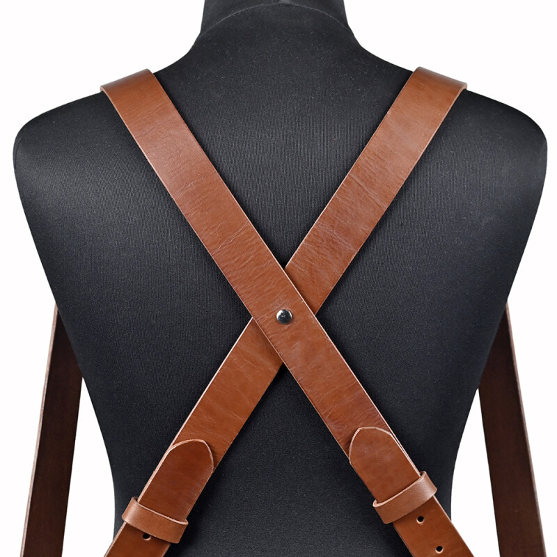 Fotokvant STL-06 ремень кожаный для двух камер цвет коньяк