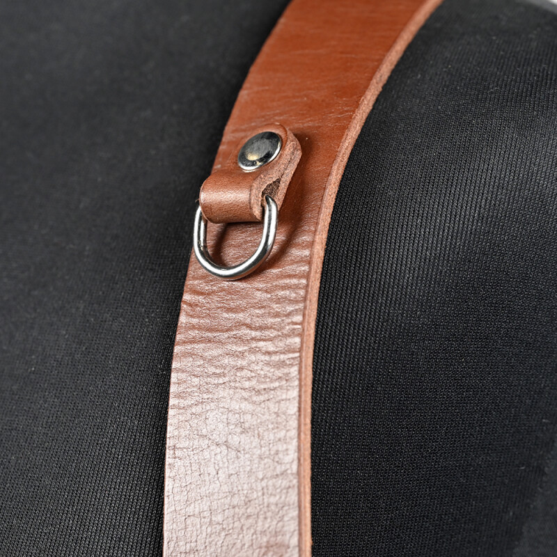 Fotokvant STL-06 ремень кожаный для двух камер цвет коньяк