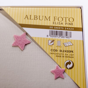 ZEP DL2420PK ELISA PINK детский фотоальбом в коробке 40 белых страниц 24x24 розовый