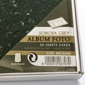 ZEP NAG2420 SONORA GREY фотоальбом в коробке 40 белых страниц 24x24 серый