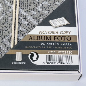 ZEP VTG2420 VICTORIA GREY фотоальбом в коробке 40 белых страниц 24x24 серый