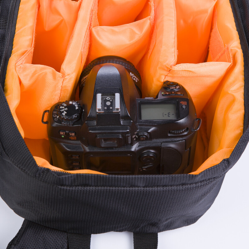 Fotokvant GBK-002-BO рюкзак для фототехники черный с оранжевой строчкой