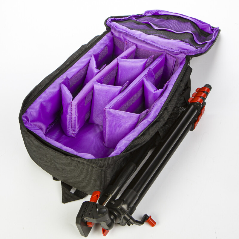 Fotokvant GBK-002-BP рюкзак для фототехники черный с фиолетовой строчкой