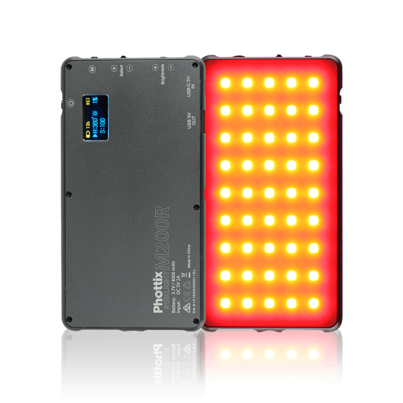 Phottix 81419 M200R RGB Light светодиодная панель с аккумулятором и мини-штативом