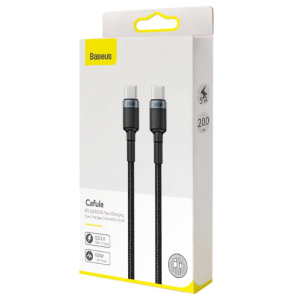 Baseus CATKLF-ALG1 кабель черно-серый Type-C на Type-C (20V 5A)2 м