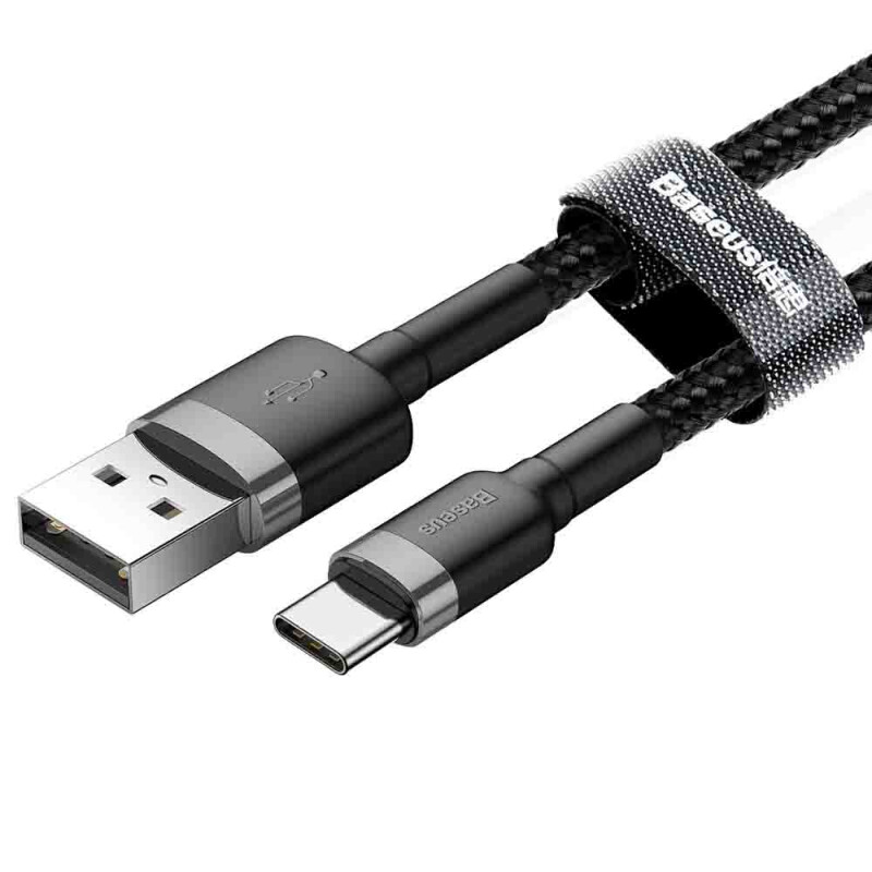Baseus CATKLF-CG1 кабель черно-серый с USB на Type-C 2A 2 м