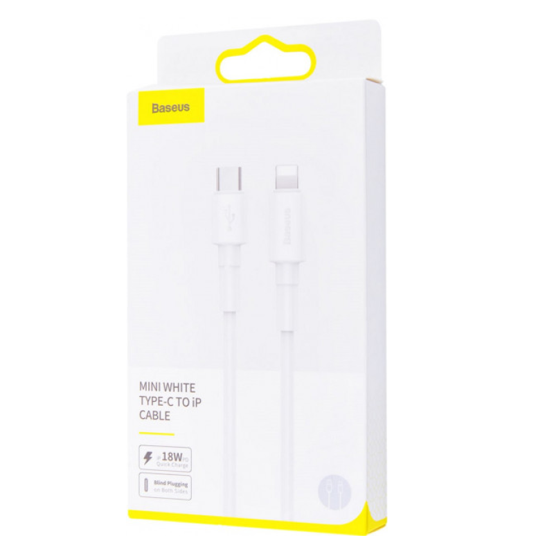 Baseus CATLSW-02 кабель белый с Type-C на lightning PD 18W 1 м