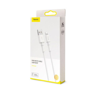 Baseus CALSW-02 кабель белый с USB на iP 2.4A 1 м