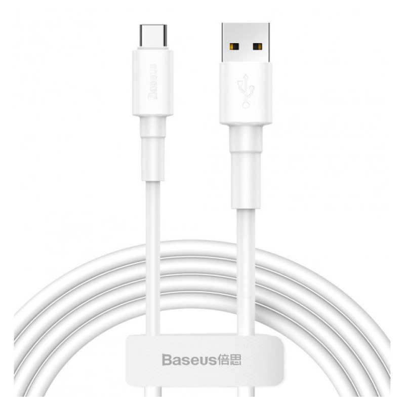 Baseus CATSW-02 кабель белый с USB на Type-C 3A 1 м
