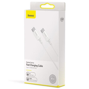 Baseus CATSW-D02 кабель белый с Type-C на Type-C 100W(20V/5A) 1.5 м