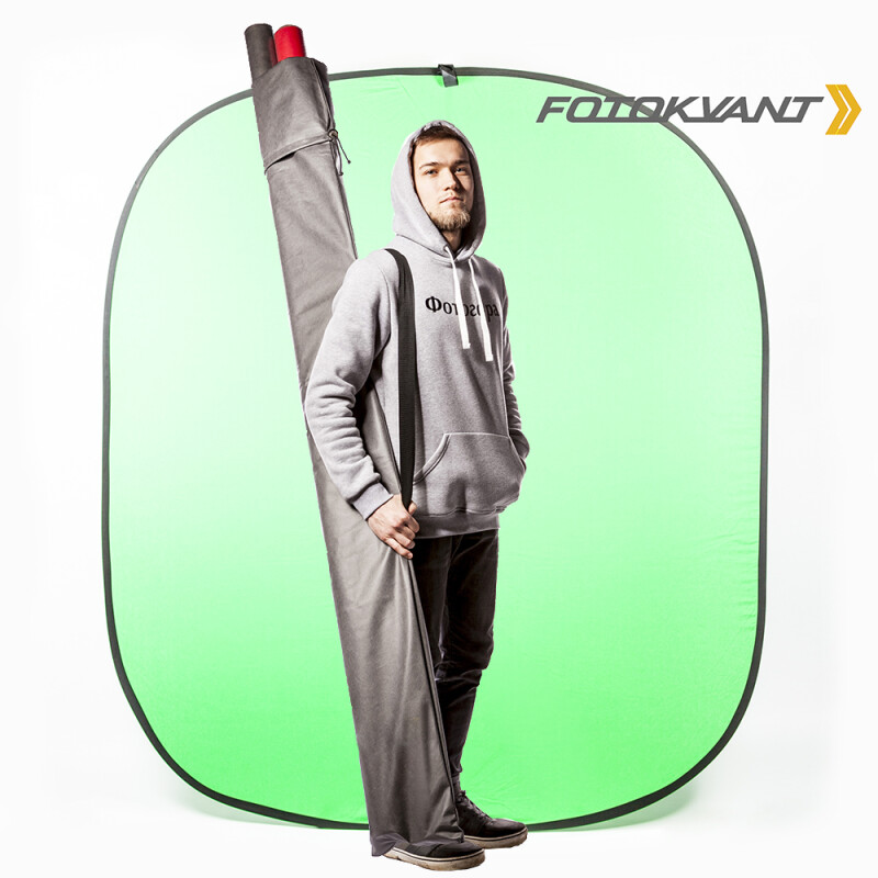 Fotokvant BG-1821 Green фон тканевый складной зеленый хромакей 1,8х2,1 м