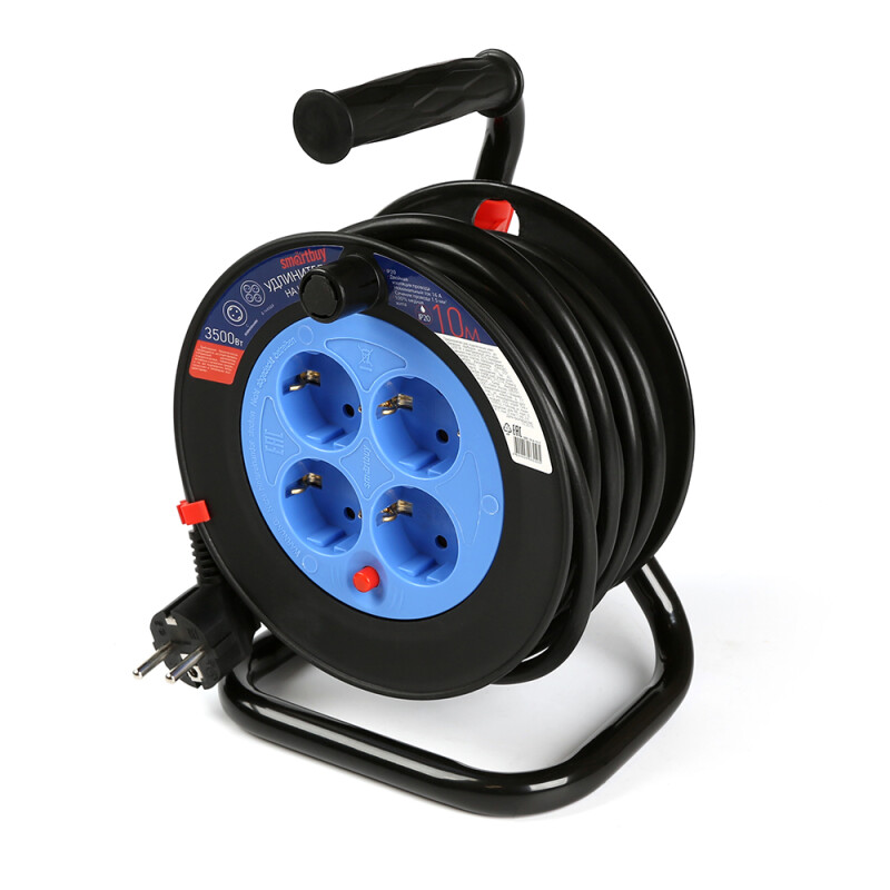 SmartBuy SBE-16-4-10-Z 16А удлинитель на катушке 10 м медь 3.5 кВт
