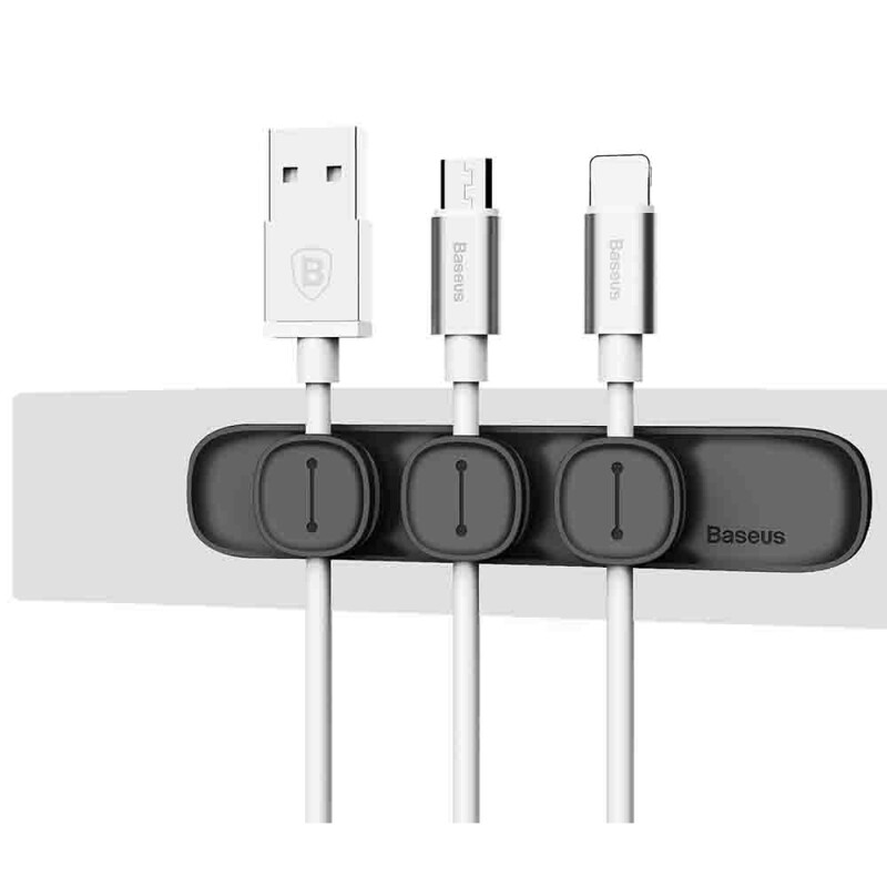 Baseus ACWDJ-01 Peas Cable Clip Black зажим для кабеля черный