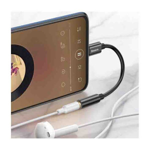 Baseus CATL54-01 переходник черный с Type-C папа на 3.5mm мама