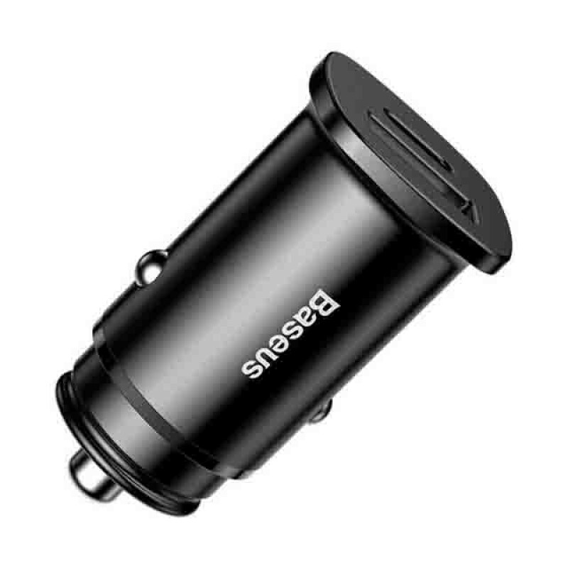 Baseus CCALL-AS01 Square metal A+C PPS автомобильное зарядное устройство 30W цвет черный