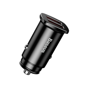 Baseus CCALL-DS01 Square metal A+A 30W Dual QC3.0 автомобильное зарядное устройство цвет черный