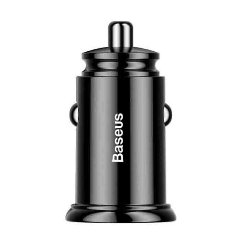 Baseus CCALL-YD01 Circular Plastic A+A 30W Dual QC3.0 автомобильное зарядное устройство цвет черный