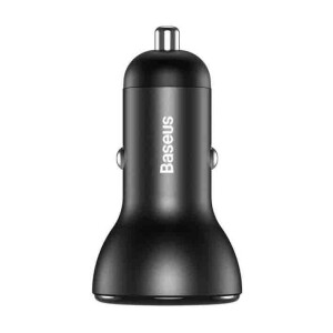 Baseus CCBX-B0G Digital Display Dual SCP U+U автомобильное зарядное устройство 45W цвет серый
