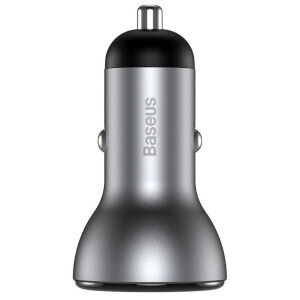 Baseus CCBX-C0S Digital Display PPS Dual автомобильное зарядное устройство 45W цвет серебряный