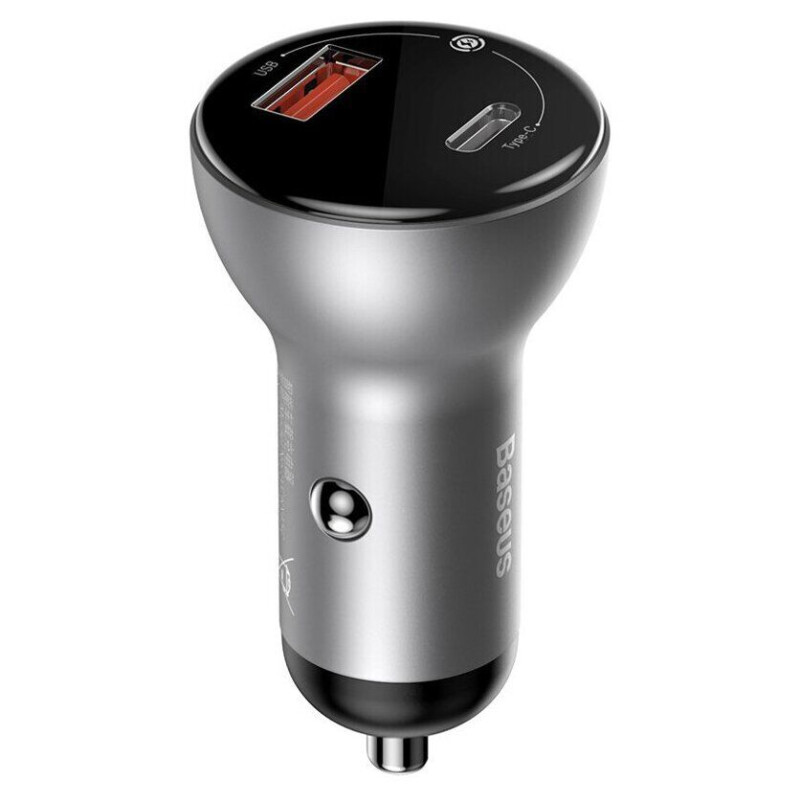 Baseus CCBX-C0S Digital Display PPS Dual автомобильное зарядное устройство 45W цвет серебряный