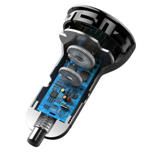 Baseus CCBX-C0S Digital Display PPS Dual автомобильное зарядное устройство 45W цвет серебряный