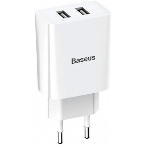 Baseus CCFS-R02 Speed Mini Dual U сетевое зарядное устройство 10.5W цвет белый