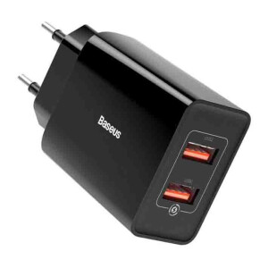 Baseus CCFS-V01 Speed Mini QC Dual U сетевое зарядное устройство 18W цвет черный