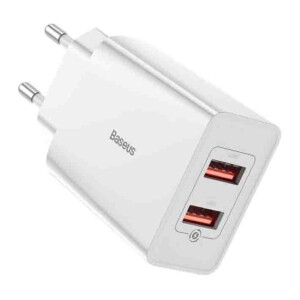 Baseus CCFS-V02 Speed Mini QC Dual U сетевое зарядное устройство 18W цвет белый