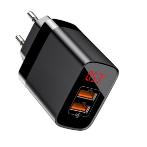 Baseus CCJMHA-A01 Dual QC A+A двойное сетевое зарядное устройство цвет черный