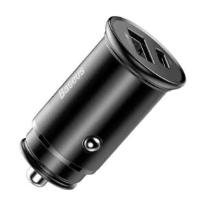 Baseus CCYS-C01 Circular Metal PPS автомобильное зарядное устройство 30W цвет черный
