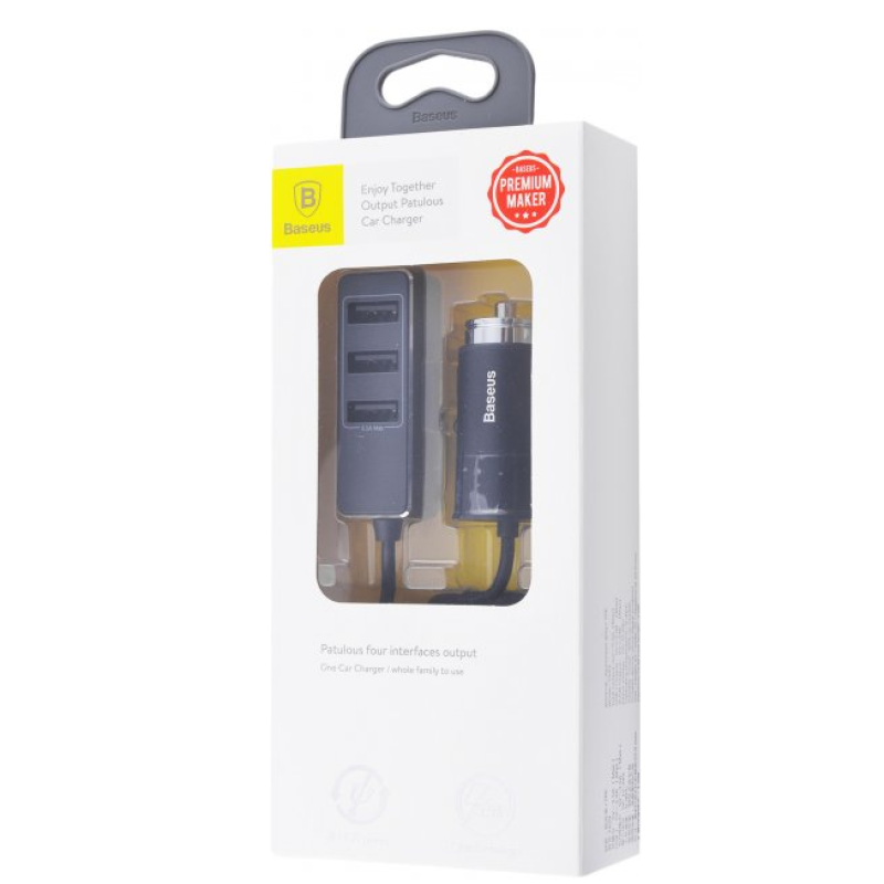 Baseus CCTON-01 автомобильное зарядное устройство 5.5A цвет черный