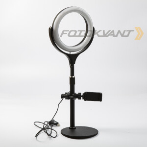 Fotokvant LEDF-537A1 Black KIT кольцевой осветитель USB с подставкой черный