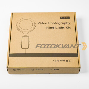 Fotokvant LEDF-537A1 Black KIT кольцевой осветитель USB с подставкой черный