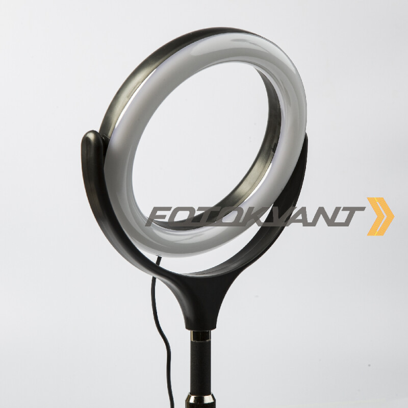Fotokvant LEDF-537A1 Black KIT кольцевой осветитель USB с подставкой черный