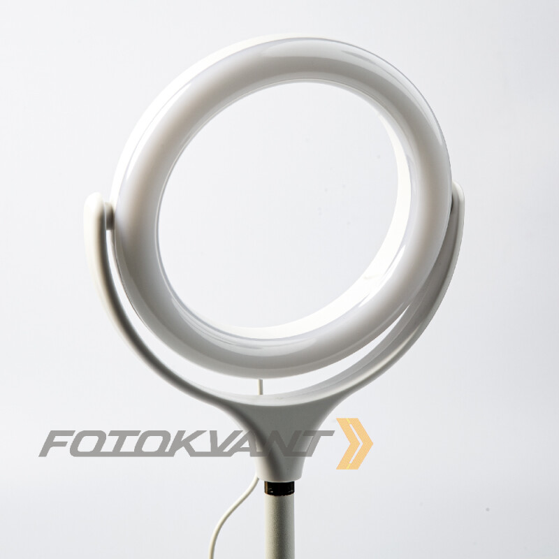 Fotokvant LEDF-537A1 White KIT кольцевой осветитель USB с подставкой белый