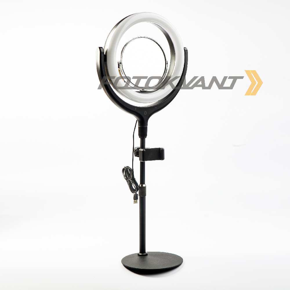 Fotokvant LEDF-539AJ Black KIT кольцевой осветитель настольный с подставкой черный Fotokvant LEDF-539AJ Black KIT кольцевой осветитель настольный с подставкой черный