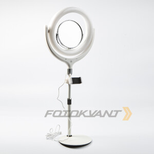 Fotokvant LEDF-539AJ White KIT кольцевой осветитель настольный с подставкой белый