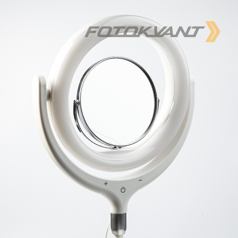 Fotokvant LEDF-539AJ White KIT кольцевой осветитель настольный с подставкой белый