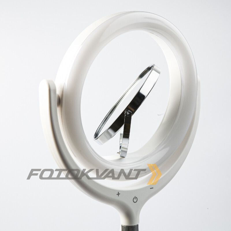 Fotokvant LEDF-539AJ White KIT кольцевой осветитель настольный с подставкой белый