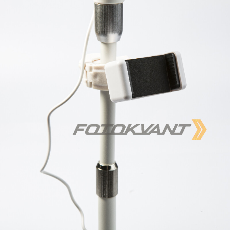 Fotokvant LEDF-539AJ White KIT кольцевой осветитель настольный с подставкой белый