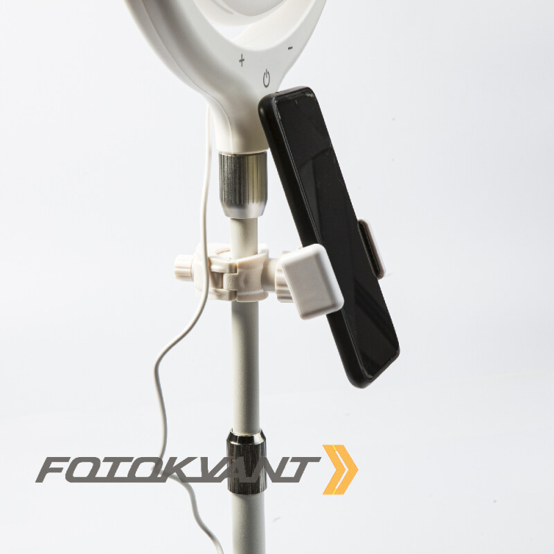 Fotokvant LEDF-539AJ White KIT кольцевой осветитель настольный с подставкой белый