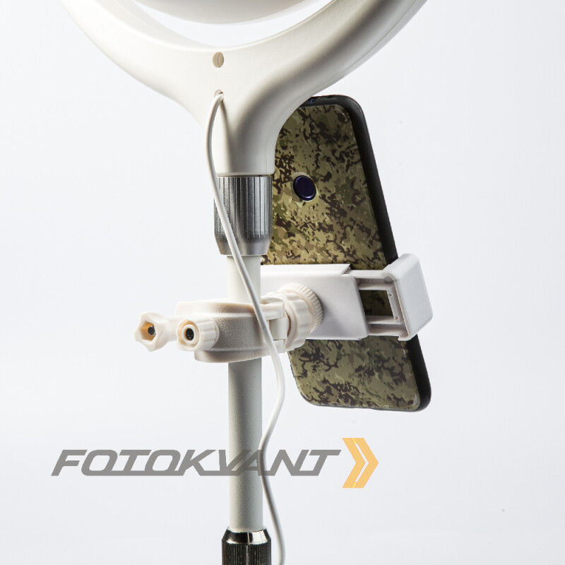 Fotokvant LEDF-539AJ White KIT кольцевой осветитель настольный с подставкой белый