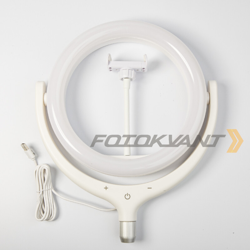 Fotokvant LEDF-539Z White кольцевой осветитель USB белый