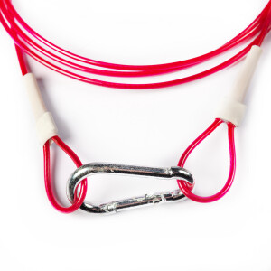 Fotokvant TRT-1401PVC трос страховочный 1400 мм сеч 1 мм в оплетке 2 мм с карабином до 5 кг