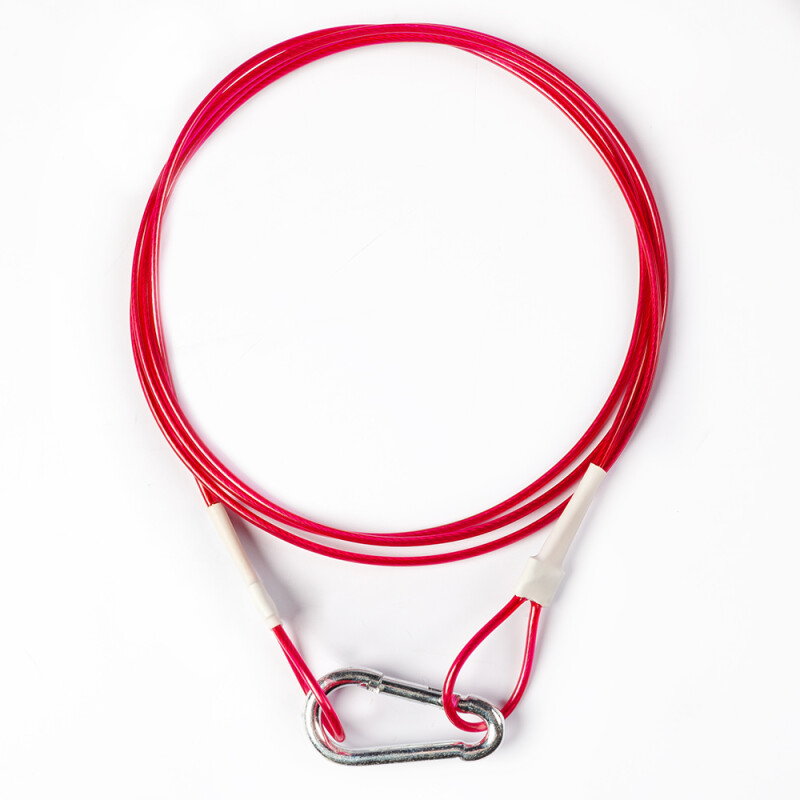 Fotokvant TRT-1401PVC трос страховочный 1400 мм сеч 1 мм в оплетке 2 мм с карабином до 5 кг