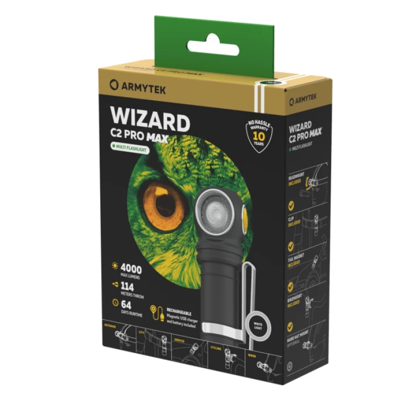 Armytek Wizard C2 Pro Max Magnet USB фонарь с холодным светом