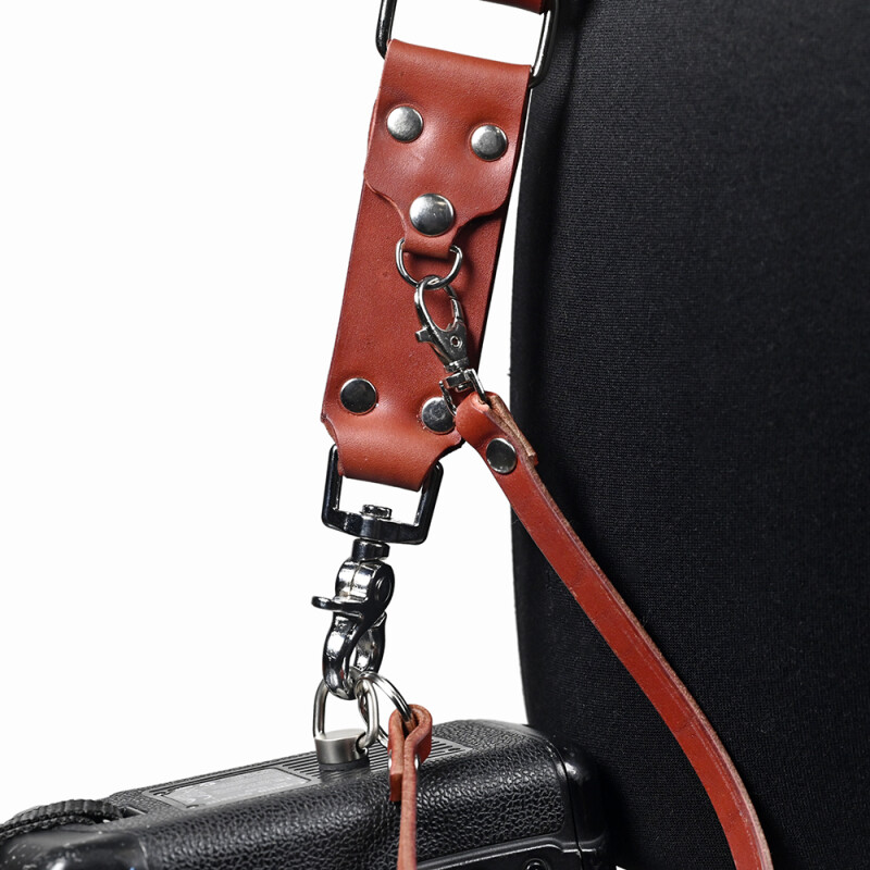 Fotokvant STL-07 ремень кожаный для двух камер цвет красный