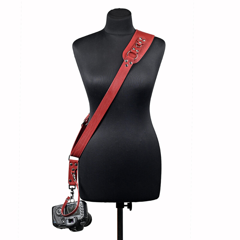 Fotokvant STL-09 ремень кожаный для одной камеры цвет красный