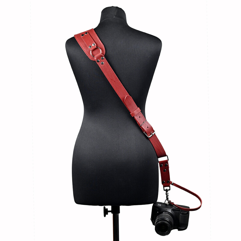 Fotokvant STL-09 ремень кожаный для одной камеры цвет красный